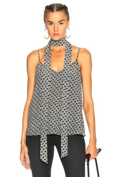 Ag Lisette Cotton Tank & Scarf In Starline True Black/ Ivory