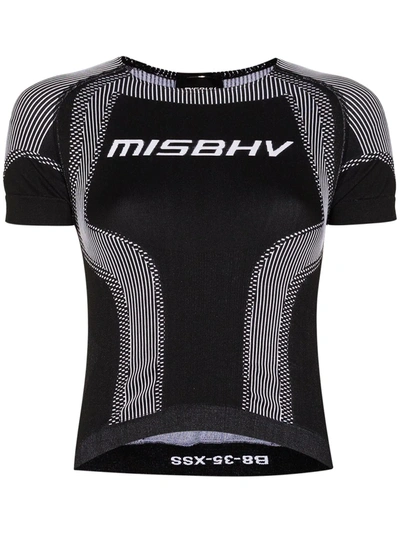 Misbhv Sport Active Classic T-shirt Black Sport Active T-shirt With Logo In Black White