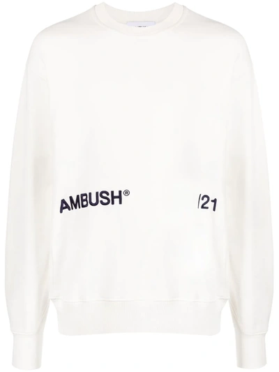 Ambush Logo-print Cotton Sweatshirt In 白色