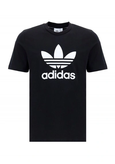Adidas Originals Adidas Adicolor Classics Short Sleeve Crewneck Trefoil T-shirt In Black/white