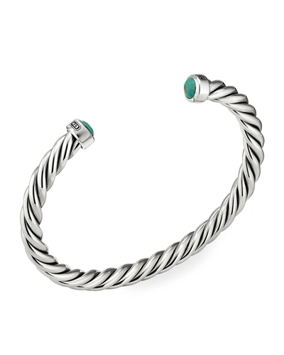 David Yurman Men's Cable Classic Sterling Silver & Chinese Turquoise Cuff Bracelet
