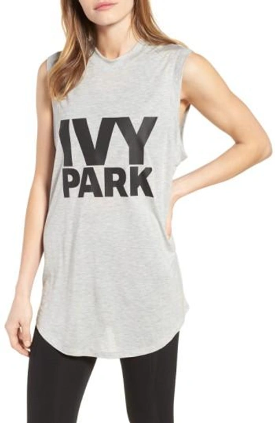 Ivy Park Logo Tank In Light Grey Marl
