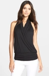 Amour Vert 'agnes' Surplice Tank In Black