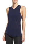 Alo Yoga Heat Wave Ribbed Muscle Tee In Rich Navy