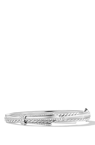 David Yurman 8.5mm Angelika Diamond Bracelet In Sterling Silver