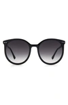 Isabel Marant 55mm Round Sunglasses In Black / Grey Shaded