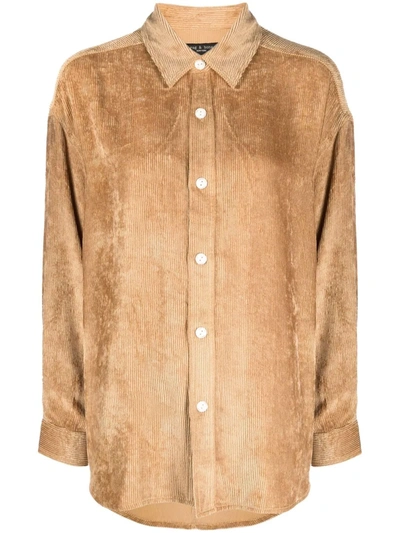 Rag & Bone Nusa Cord Button-up Shirt In Brown