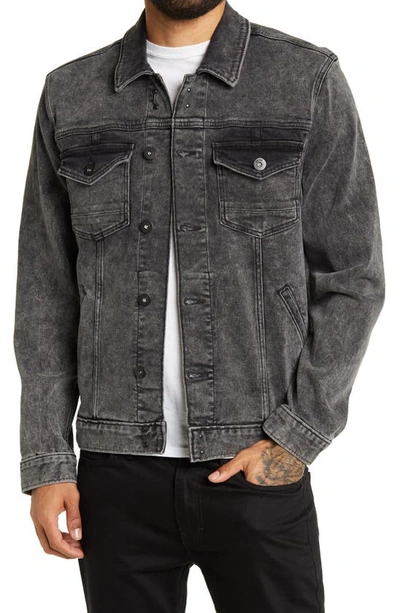 Paige Scout Grey Bleached Stretch-denim Jacket In Hendricks