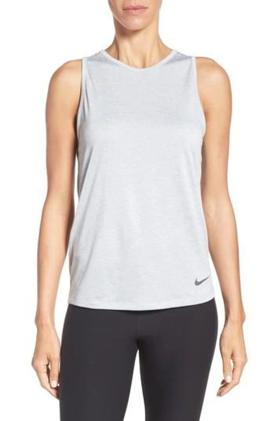 Nike Dry Training Tank In Wolf Grey/ Heather/ White