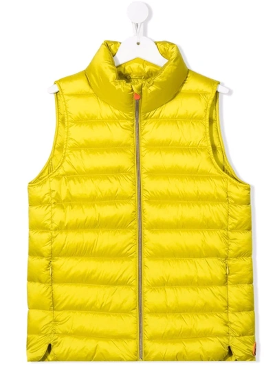 Save The Duck Teen Padded Gilet Jacket In Green