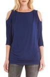 Michael Stars Cold Shoulder Tee In Azurite