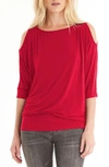 Michael Stars Cold Shoulder Tee In Blaze