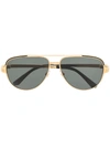 Cartier Santos De  Aviator-frame Sunglasses In Gold