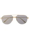 Cartier Santos De  Aviator-frame Sunglasses In Gold