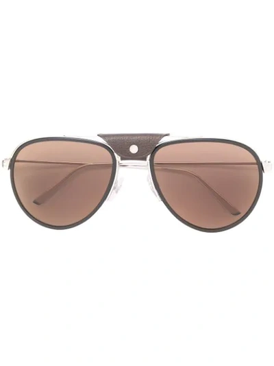 Cartier Santos De  Aviator-frame Sunglasses In Black