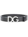 Dolce & Gabbana Dg Millennial Logo Belt In Black