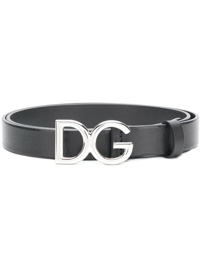 Dolce & Gabbana Dg Millennial Logo Belt In Black