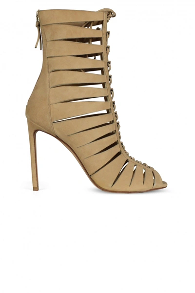 Francesco Russo Heels With Laces In #c19a6b