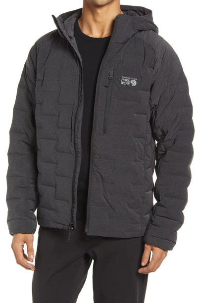 Mountain Hardwear Stretchdown™ 700 Fill Power Down Hooded Jacket In Dark Storm Heather
