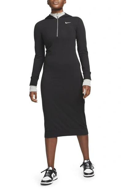 Nike Sportswear Icon Clash Hooded Long Sleeve Quarter Zip Dress