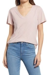 Madewell Whisper Cotton V-neck T-shirt In Pink