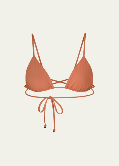 Anemos Women's The Wrap Triangle Bikini Top In Terracotta