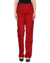 Closed Casual Pants In Brick Red
