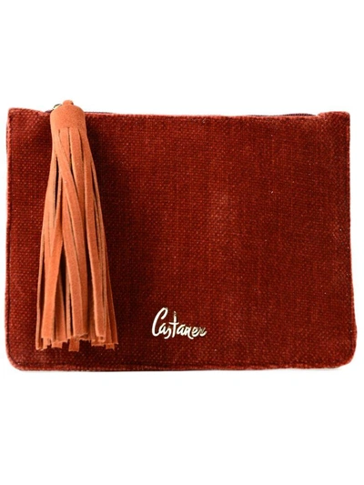 Castaã±er Tassel Detail Clutch Bag In Teja