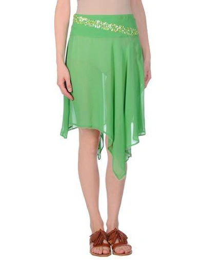 Antik Batik Knee Length Skirt In Light Green