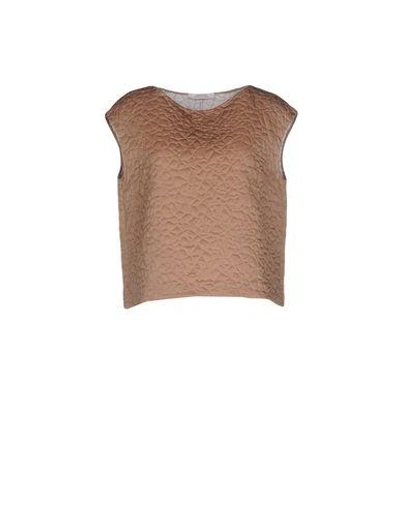 Dorothee Schumacher Silk Top In Camel