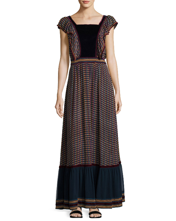 Talitha Printed Silk Maxi Dress In Black Pattern ModeSens
