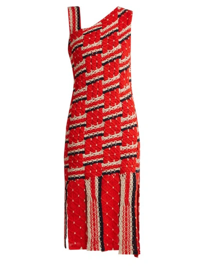 Tabula Rasa Woman Anat Fringe-trimmed Macramé Cotton Dress Red