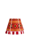 Vita Kin Croatia Embroidered Linen Skirt In Red Multi