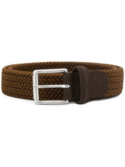 Anderson's Woven Elasticated Belt In Brown