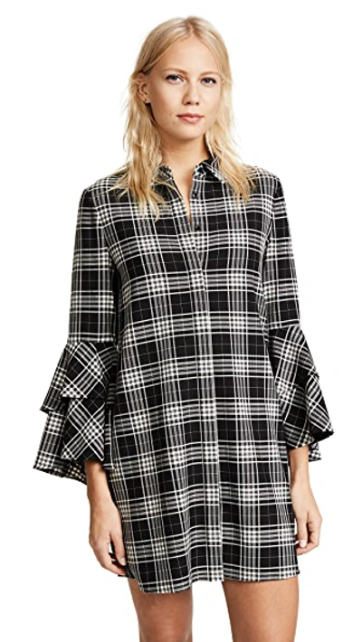 Alice And Olivia Alice + Olivia Jem Ruffle-sleeve Plaid