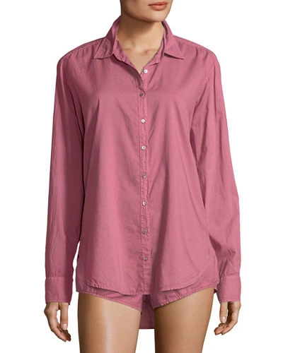 Xirena Beau Cotton Lounge Shirt In Pink