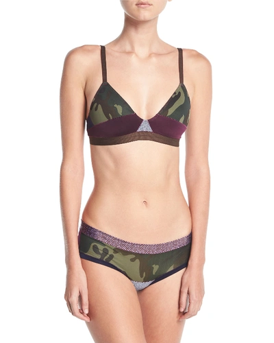 Xirena The Boys Are Back Gisele Camouflage Bralette In Green