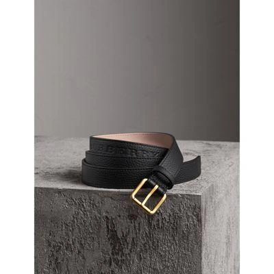 Burberry Embossed Leather Belt In Black
