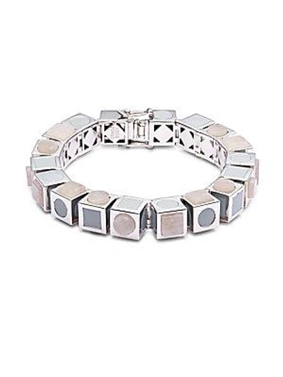 Eddie Borgo Mosaic Cube Bracelet In Silver