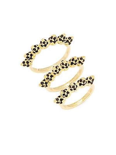 Eddie Borgo Pave Cone Band Stackable Ring Set In Yellow Gold