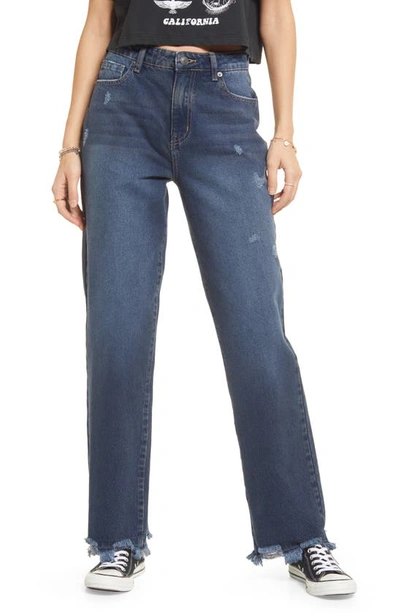 BP. 90S HIGH WAIST DESTROYED HEM STRAIGHT LEG JEANS BP458274MI
