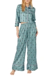 Free People Pajama Party Print Pajamas In Hazy Blue