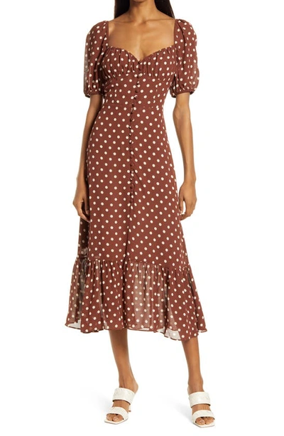 Reformation Charlee Short Sleeve Dress In Au Lait | ModeSens