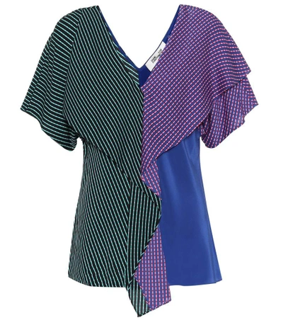 Diane Von Furstenberg Printed Stretch-silk Top In Multicoloured