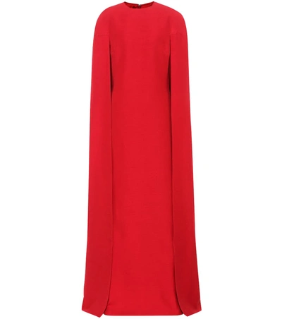 Valentino Wool And Silk Dress In Red