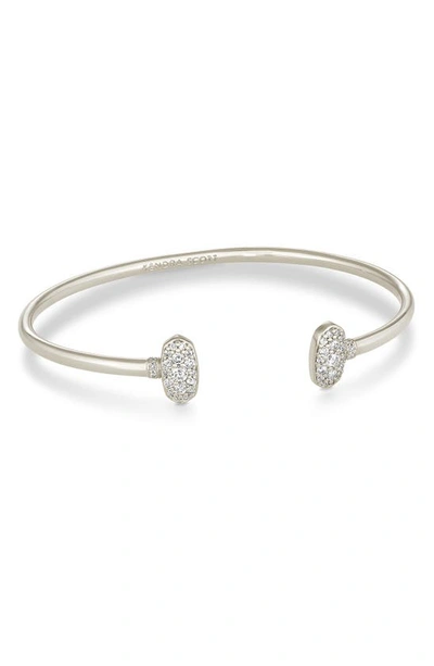 Kendra Scott Grayson Crystal Cuff Bracelet In Rhodium