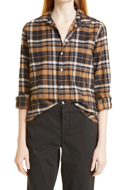 Frank & Eileen Barry Flannel Button-up Shirt In Black Brown Camel Plaid