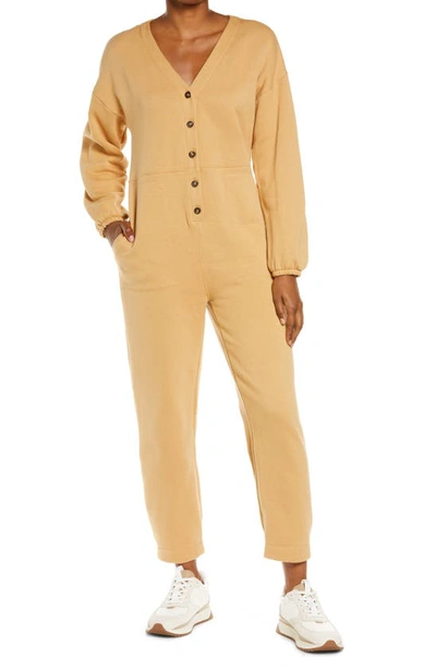 Madewell Mwl Betterterry Coverall Jumpsuit In Dried Straw
