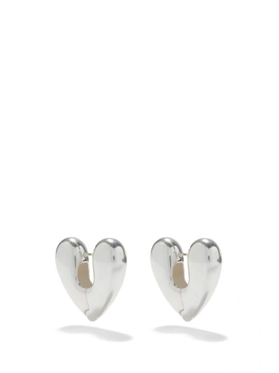 Annika Inez Heart Sterling-silver Hoop Earrings