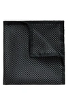 Eton Dot Silk Pocket Square In Black